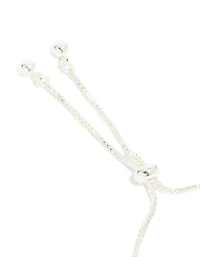 Silver Plated Cubic Zirconia Thin Tennis Layered Toggle Bracelet