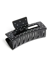 Black & White Shiny Polka Dot Large Claw Clip