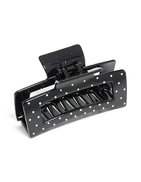 Black & White Shiny Polka Dot Large Claw Clip