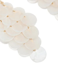 Boucles d’oreilles tombantes en cascade en coquillage authentique blanc