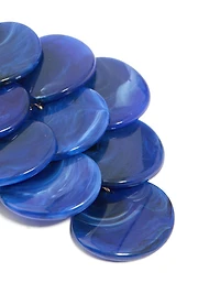 Dark Blue Acrylic Circles Waterfall Drop Earrings