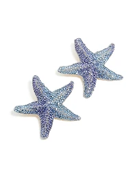 Blue Diamante Starfish Stud Earrings