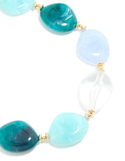 Grands colliers en acrylique en acrylique bleus