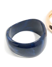 Bracelets en acrylique foncé et or, paquet de 2