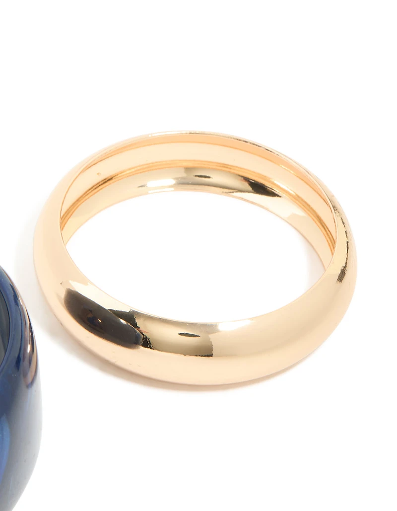 Dark Acrylic & Gold Bangles 2-Pack