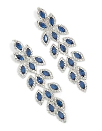 Diamants argentés bleus Poires brillantes Pendent des boucles d’oreilles