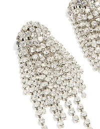 Silver Diamante Dazzle Tassel Drop Earrings