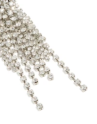 Silver Diamante Dazzle Tassel Drop Earrings