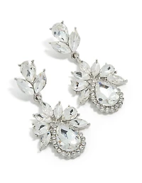 Boucles d’oreilles mini florales argentées Diamante