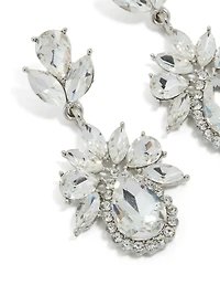 Boucles d’oreilles mini florales argentées Diamante