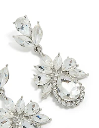 Boucles d’oreilles mini florales argentées Diamante