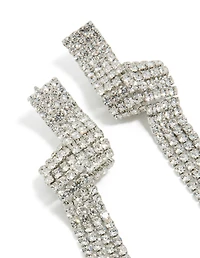 Boucles d’oreilles en zigzag brillantes en argent Diamante