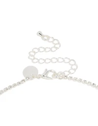 Collier en rangées fendues éblouissantes en argent, diamants