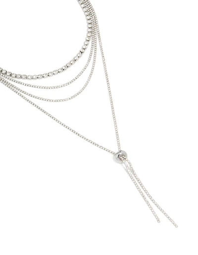 Tennis argenté Diamante & collier à bascule