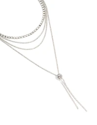 Tennis argenté Diamante & collier à bascule