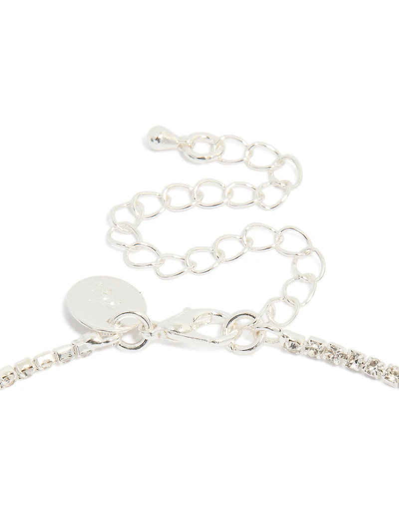 Ensemble collier et boucles d’oreilles en argent multi diamantes