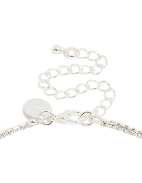 Ensemble collier et boucles d’oreilles en argent multi diamantes