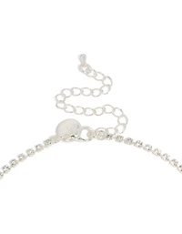 Ensemble de collier et boucles d’oreilles à fleurs brillantes en argent Diamante