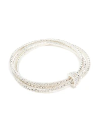 Silver Diamante Simple Loop Stretch Bracelet