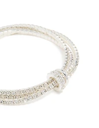 Silver Diamante Simple Loop Stretch Bracelet