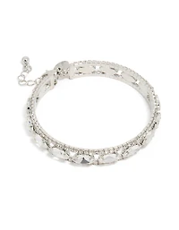 Bracelet ovale brillant en argent Diamante