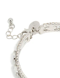 Bracelet ovale brillant en argent Diamante