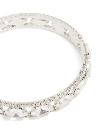 Bracelet ovale brillant en argent Diamante