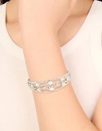 Menotte de poignet élégante Silver Diamantes