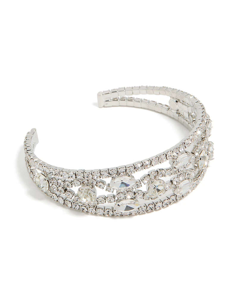 Menotte de poignet élégante Silver Diamantes