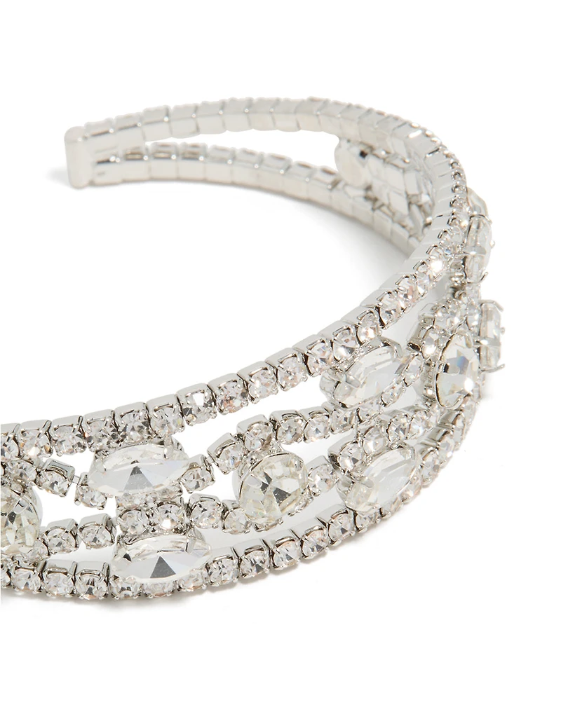 Menotte de poignet élégante Silver Diamantes