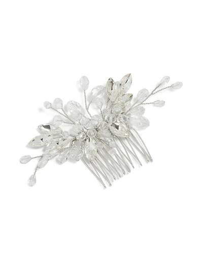 Silver Diamante Floral Vine Hair Comb