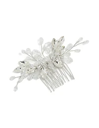 Silver Diamante Floral Vine Hair Comb