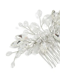 Silver Diamante Floral Vine Hair Comb