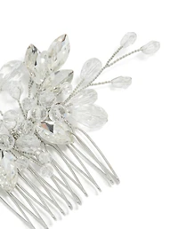 Silver Diamante Floral Vine Hair Comb