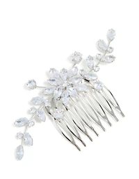 Silver Diamante Floral Statement Hair Comb