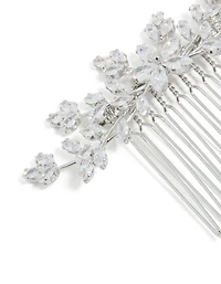 Silver Diamante Dainty Peta Hairl Comb