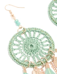 Boucles d’oreilles attrape-rêves en plume d’aqua