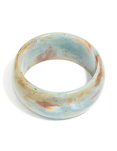 Bracelet acrylique épais marbré bleu clair et brun
