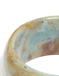 Bracelet acrylique épais marbré bleu clair et brun