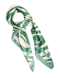 Foulard en tissu bohème doublé vert et blanc
