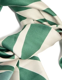 Foulard en tissu bohème doublé vert et blanc