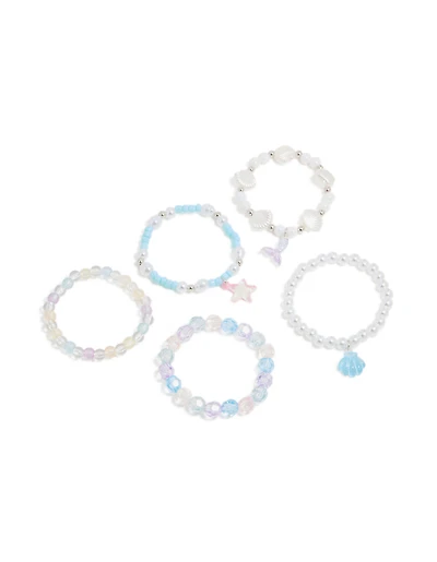 Bracelets extensibles en coquillage perlé pour enfants pack de 5