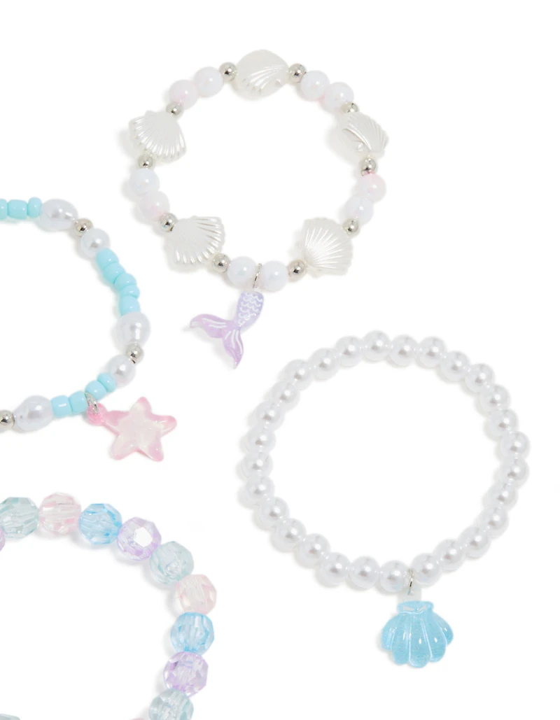 Bracelets extensibles en coquillage perlé pour enfants pack de 5