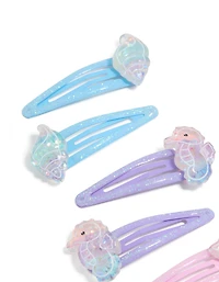 Kids Ocean Glitter Snap Clips 6-Pack