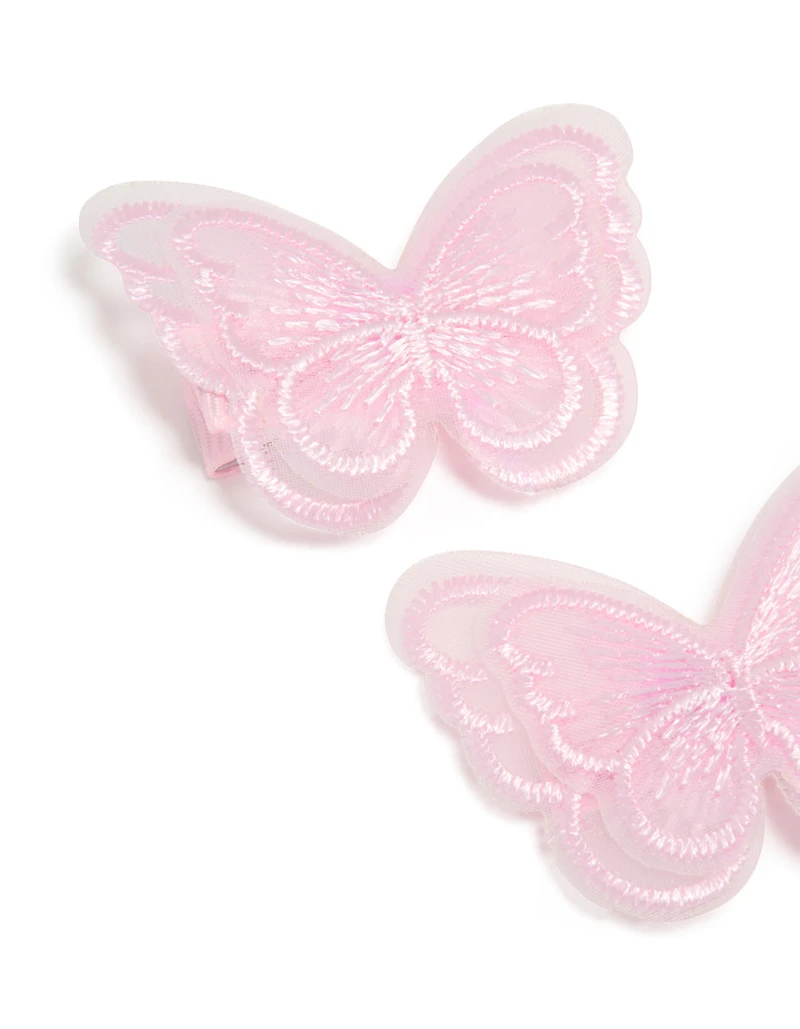 Papillons papillon rose rose transparent pour enfants en pack 2