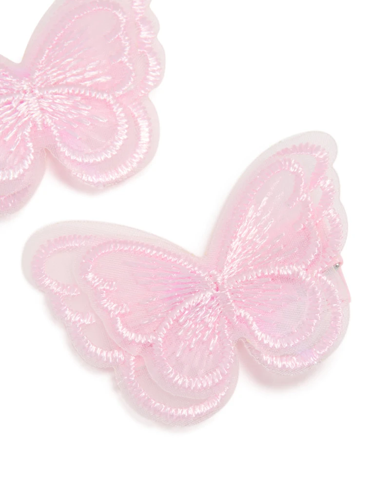 Papillons papillon rose rose transparent pour enfants en pack 2