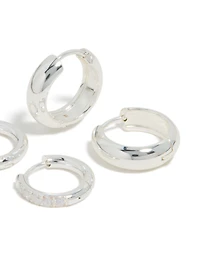 Boucles d’oreilles cubiques en zircone Huggie en acier inoxydable étanche, paquet de 2