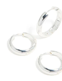 Waterproof Stainless Steel Thick Hoop Earrings 2-Pack
