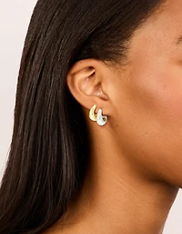 Mini boucles d’oreilles Huggie effilées en acier inoxydable, étanches mélangées en métal mixte, paquet de 2