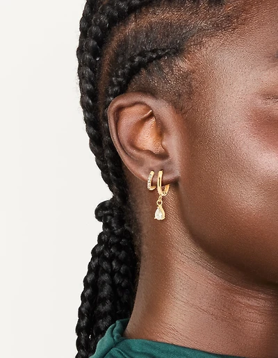 Boucles d’oreilles cubes Huggie en zircone en acier inoxydable étanche, plaquées or et étanches, paquets de 2